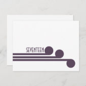 Purple Simple Déco Chic Numéro de table Carte post (Devant / Derrière)