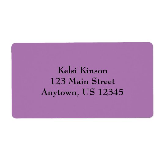 Purple Simple Étiquettes d'expédition simple (Devant)