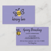 Purple Simple Honey Bee Visitekaartje (Voorkant / Achterkant)