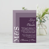 Purple Simple Moderne Mariage Merci de script chic (Debout devant)