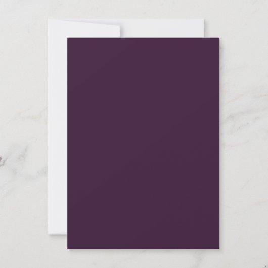 Purple Simple Moderne Mariage Merci de script chic (Dos)
