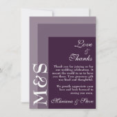 Purple Simple Moderne Mariage Merci de script chic (Devant)