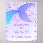 Purple Sirène Anniversaire Affiche de bienvenue de (Devant)