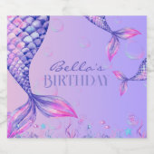 Purple Sirène Anniversaire Boissons Étiquette (Étiquettes simples)