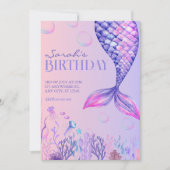 Purple Sirène Invitation Anniversaire (Devant)