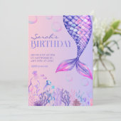 Purple Sirène Invitation Anniversaire (Debout devant)