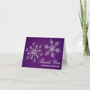 Purple Snowflake Mariage Merci Cartes de notes