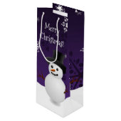 Purple Snowman hiver Vin de Noël Sac cadeau (Devant Angle)