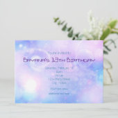 Purple Spacey Lights Anniversaire Invitations (Debout devant)