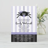 Purple Spider Halloween Baby Shower Invitations (Debout devant)