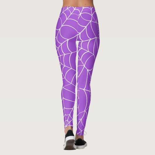 Purple Spider Web Halloween Leggings (Dos)
