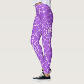 Purple Spider Web Halloween Leggings (Gauche)