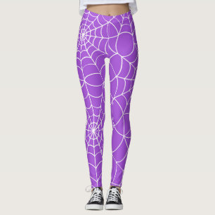 Purple Spider Web Halloween Leggings