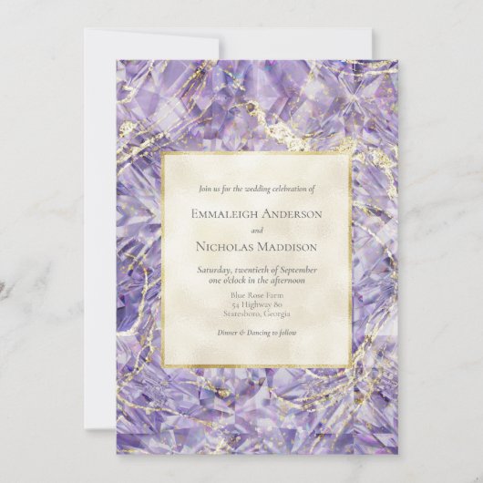 Purple Spinel Euphoria Gemstone Faire-part de mari (Devant)