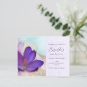 Purple Spring Crocus Joli Anniversaire Invitation (Debout devant)