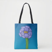 Purple Square Flower with Blue background Draagtas (Voorkant)