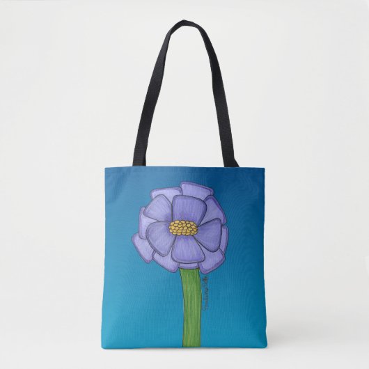 Purple Square Flower with Blue background Draagtas (Voorkant)