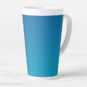Purple Square Flower with Blue background Latte Mok (Rechterhoek)