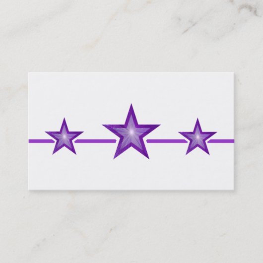 Purple Star 3 étoiles carte de visite blanc (Devant)