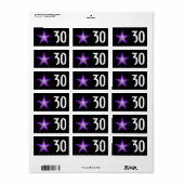 Purple Star 'Age' étiquette moyen noir (Feuille entière)