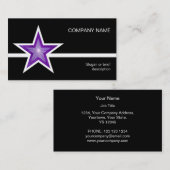 Purple Star ligne blanche carte de visite noir (Devant / Derrière)