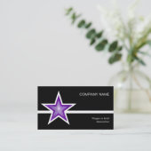 Purple Star ligne blanche carte de visite noir (Debout devant)
