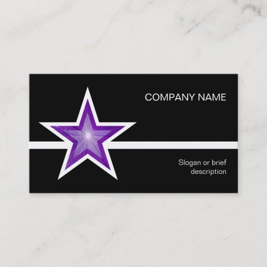 Purple Star ligne blanche carte de visite noir (Devant)