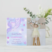 Purple Star Mermaid Invitations d'anniversaire (Debout devant)