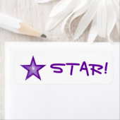 Purple Star "STAR" étiquette petit blanc (En situation)