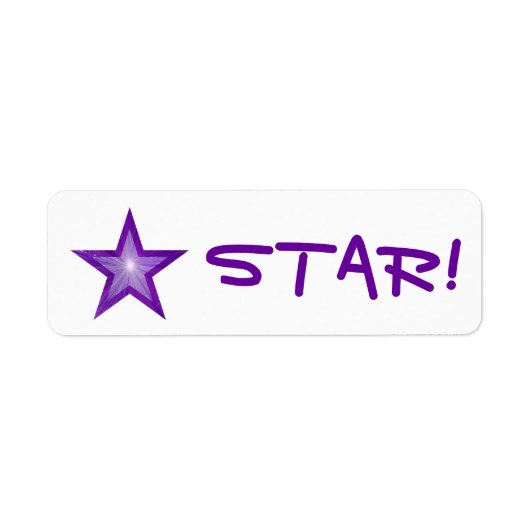 Purple Star "STAR" étiquette petit blanc (Devant)