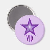 Purple Star 'VIP' frigo aimant rond violet violet (Recto/Verso)