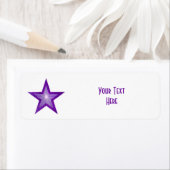Purple Star 'Your Text' étiquette petit blanc (En situation)