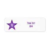 Purple Star 'Your Text' étiquette petit blanc (Devant)