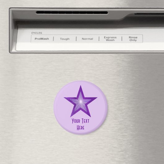 Purple Star 'Your Text' frigo aimant pale violet (In Situ (Lave-vaisselle))