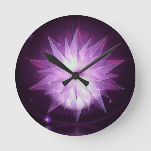 Purple Starburst Ronde Klok (Voorkant)