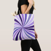 Purple Starburst Tote Bag Lilac Rays Pattern Bag (Dichtbij)