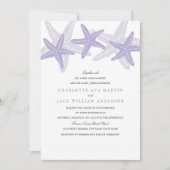 Purple Starfish Beach Mariage Invitation (Devant)