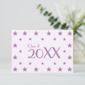 Purple Stars School Graduation Party Invitation (Debout devant)