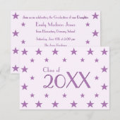 Purple Stars School Graduation Party Invitation (Devant / Derrière)