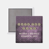 Purple Steampunk Keys Save the Date Magnet (Recto/Verso)