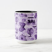 Purple Steampunk Motif café Mug (Centre)