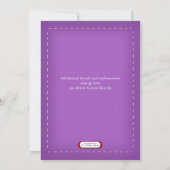 Purple Stitched Damask Valentine's Day Invitations (Dos)