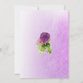 Purple StripePetunias et Gold Wedding Invitations (Dos)