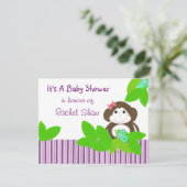 Purple Stripes Baby shower singe Invitation (Debout devant)