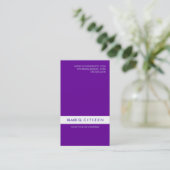 Purple Style moderne Carte de visite propre (Debout devant)