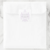 Purple Subtle Damask Enregistrer les stickers Date (Sac)