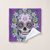Purple Sugar Skull (Gant de toilette)