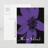 Purple Sunflower Nouvelle adresse Floral Art Carte (Devant / Derrière)