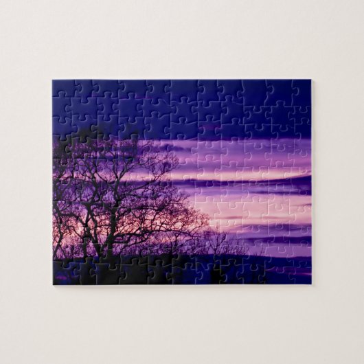 Purple Sunset Tree Silhouette puzzle (Horizontal)