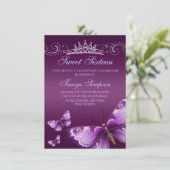 Purple Sweet16 Papillon et Invitation d'anniversai (Debout devant)